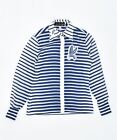 ZVEIGLER Womens Shirt Blouse EU 38 Small Blue Striped Polyester Vintage MI07