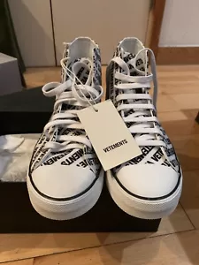 Vetements Printed Canvas High-top Sneakers In White EU 40 - Picture 1 of 5