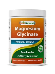Best Naturals Magnesium Glycinate Powder 1 Pound - Picture 1 of 7