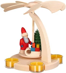Pyramide mit Weihnachtmann HxBxT = 18x22x22cm NEU Holzpyramide Tischdekoration D - Bild 1 von 1