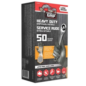 Grease Monkey Traction Grip Nitrile Disposable Glove, Black, Large, 50-Count - Picture 1 of 5