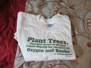 Plant Trees Oxygen and Books Whitney Brown XL  t-shirt 100% cotton - Picture 1 of 5