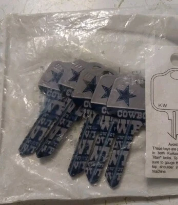 Kwikset Team Keys Dallas Cowboys Lot Of 5 Key Blanks KW1-NFL-COWBOYS - Image 1 of 4