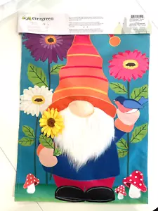 Garden Flag Gnome Decorative House 3D 12.5” X 18” Evergreen Brand NEW - Picture 1 of 5