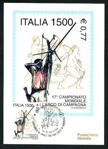 Italia 2000 - Campionato Mondiali tiro con l'arco - Cartolina Poste Italiane - Imagen 1 de 1