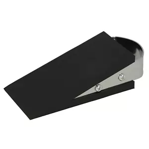 Westcott Doorstop Wedge Shape Black, Rubber Wedge Non Slip, 12 x 5 x 3 cm - Picture 1 of 5