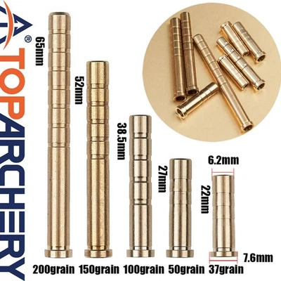 TOPARCHERY Tiro con arco para ID 6,2 mm 37~200gr flecha insertos de latón base peso pesado