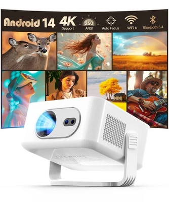 2025 Android 14 Smart Projector 4K  8K Support, Portable Projector with WiFi ... - Image 1 of 4