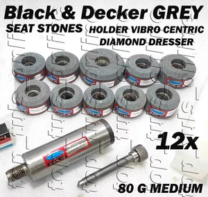 12x VALVE SEAT GRINDING STONES Set For B & D HOLDER+DIAMOND DRESSER - Picture 1 of 1