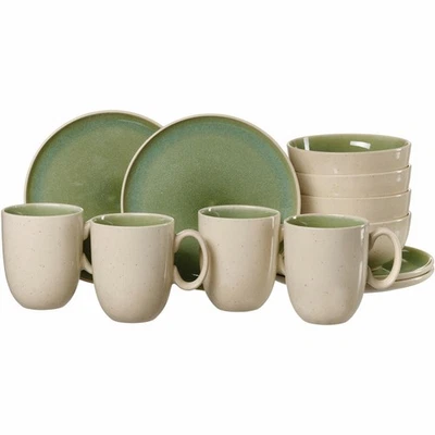 Ritzenhoff & Breker Breakfast Service Skog 12 Pieces, Stoneware, Light Green, 320466 - Image 1 of 3