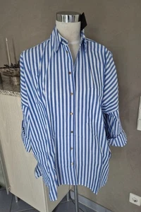 Massimo Dutti Bluse blau/weiß Gr.M-38 Neu - Bild 1 von 8