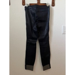 Pantalone donna J.Crew pelle scamosciata taglia 4 vita alta skinny elasticizzato blu navy nuovo con etichette - Foto 1 di 18