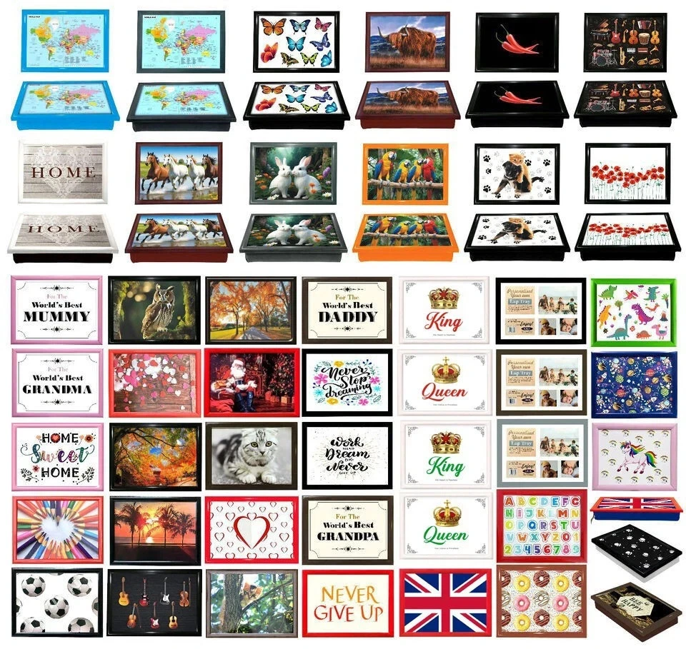 Lap tray Gift Cushioned Bean Bag Padded Base Laptrays Dinner Tray for Eating - Image 1 of 1