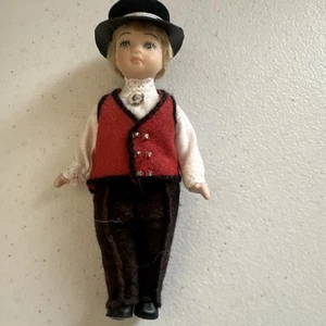 Vintage Den Norske Dukkefabrikk Norwegian Hardanger Doll 4.5 Inches RARE Org Box - Picture 1 of 15