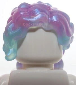 Lego Satin Trans hellblau weibliches Haar lang gewellt hoher Rücken Pferdeschwanz - Bild 1 von 3