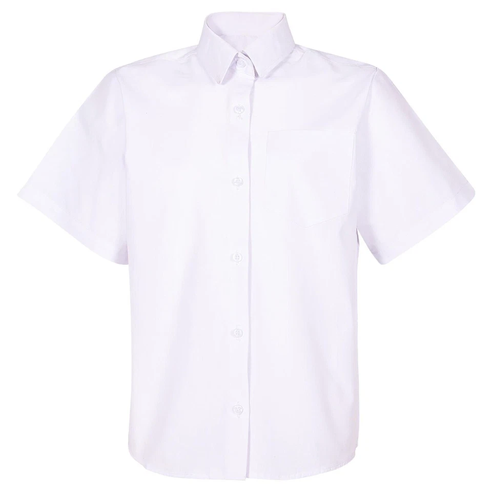 Enfants Uniforme École Fille Chemise Toucher Doux Short Manches Facile Fer - Photo 1/1