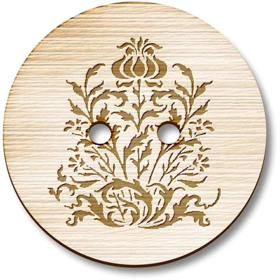 'Art Nouveau Poppy' Wooden Buttons (BT048742) - Image 1 of 1