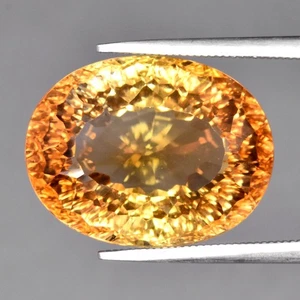 💎 18.52ct 17.5x13.5mm VS Oval Concave Natural Champagne Topaz - Brazil Gemstone - Picture 1 of 4