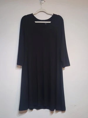 Nuevo con etiquetas Vestido Trapecio Granate Hill Costuras Talla XL Tejido Negro Manga 3/4 Cápsula Tencel Foto 1 de 4