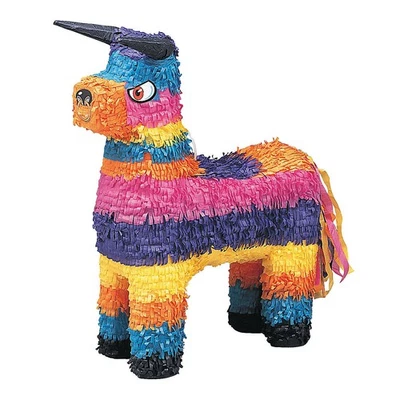 15 1/4" x 18" Fiesta Bright Color Bull Character Piñata - Image 1 of 2