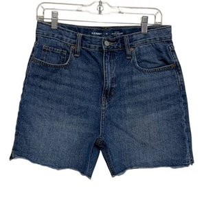 Old Navy Slouchy Straight Shorts Girls Size 16 Youth High-Rise Raw Hem 5-Pocket - Picture 1 of 10