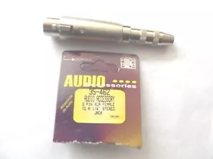 3 PIN XLR FEMALE TO 1/4" STEREO JACK INTERCONNECT ADAPTER - Picture 1 of 1