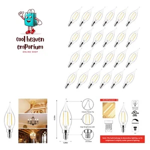 Candelabra Led Light Bulbs Dimmable, E12 Led Bulb 40 Watt Equivalent, CA10 Fl... - Picture 1 of 7