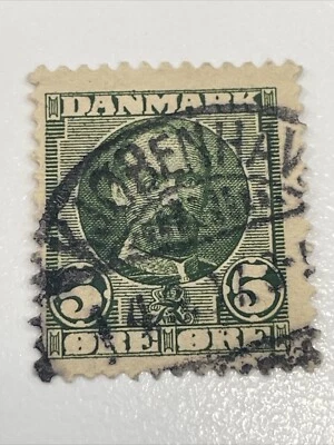 Dinamarca 1907, Rey Federico VIII, 5 minerales, sc#72, sello verde usado TKS670* Foto 1 de 2