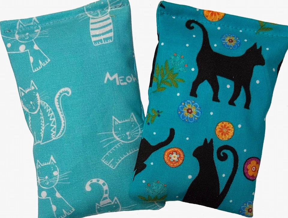 Catnip Pillows Two Pack Turquoise V2, New Design, Free Ship -- Made in the USA - Image 1 of 1