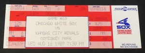 Carlton Fisk HOF Home Run Full Mint Unused Ticket 1989 White Sox vs Royals - Picture 1 of 2