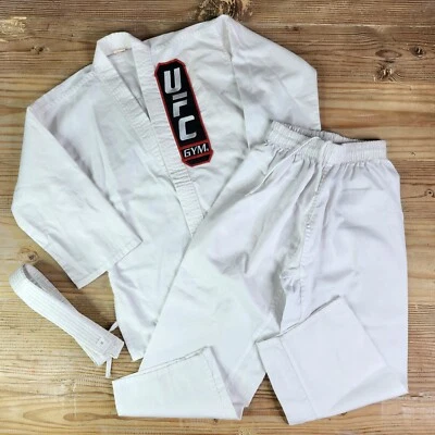 UFC Gym Jiu Jitsu Martial Arts MMA Gi Pants Belt Set Youth Kids Size 0 White - Image 1 of 4