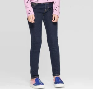 Girls' Mid-Rise Knit Waist Pull-On Skinny Jeans - Cat & Jack size 14 - Picture 1 of 3