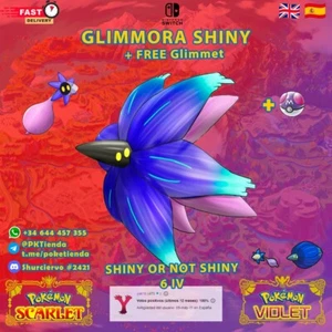 ✨ GLIMMORA + GLIMMET SHINY ✨🍊 Pokemon Scarlet Escarlata Violet Purpura 🍇 - Bild 1 von 1