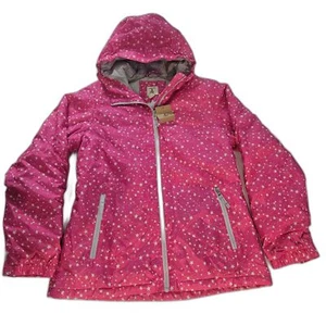 NEW Lands' End G Print Stormer Jacket Girls XL Star Print Coat Pink Hyacinth  - Picture 1 of 12