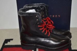 Ralph Lauren Purple Label Jenkins Shearling Fur Lined Leather Snow Boots - Picture 1 of 8