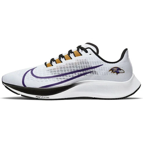 Baltimore Ravens Nike Unisex Zoom Pegasus 37 Running Training Shoes Men's 12 NFL Cover