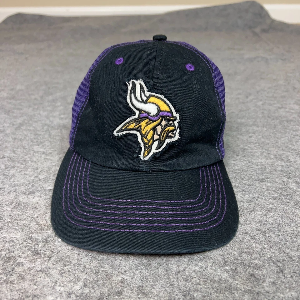 Minnesota Vikings Mens Hat One Size Flex Black Purple Trucker Cap Football NFL - Image 1 of 4