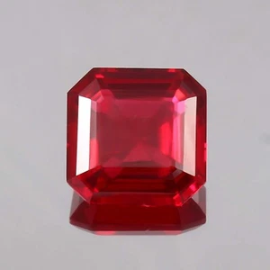 54,70 ct natürlicher Mosambik blutroter Rubin Asscher lose geschliffener Edelstein 22 x 22 mm - Bild 1 von 4