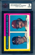 1975 TOPPS OPC O PEE CHEE Baseball #312 Nolan Ryan Carlton Leaders KSA 8 NM-MINT