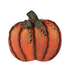 YK Decor Fall Harvest Metal Leaf Pumpkin 11.75"H Halloween Decor