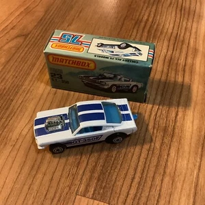 MATCHBOX SUPERFAST MB23 GT350 MUSTANG BLUE/WHITE NOS VINTAGE 1970 - Picture 1 of 24