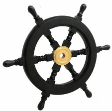 Antique 24" Wooden Pirates Captain Steering Décor Black Wheel home Décor Gift