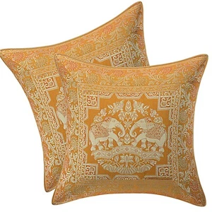 Copricuscino Etnico Broccato Jacquard 16x16 in Hippie Divano Auto Federa - Foto 1 di 6
