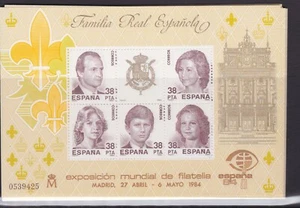 SPAIN MNH STAMP SHEET 1984 ESPANA '84 PHILATELIC EXHIBITION ROYAL FAMILY MS2761 - Picture 1 of 1