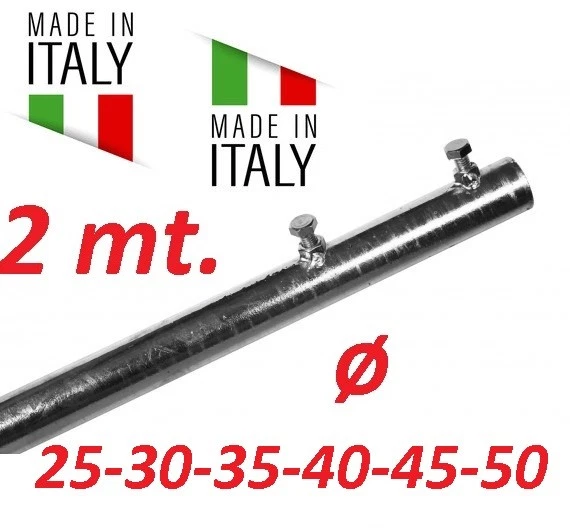 DCK GROUP PALO SINGOLO ANTENNA 2 METRI SPESSORE 1 MM TV WIFI DIAMETRO Ø 25 30 35 40 45 50