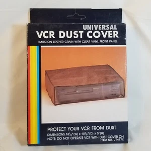 Cubierta antipolvo vintage para reproductor VCR VHS imitación cuero ver a través del frente NUEVO NUEVO EN PAQUETE NUEVO EN STOCK - Imagen 1 de 7
