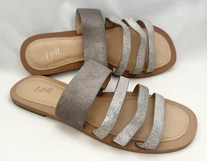 NEW J.Jill Multi Strap Sandal Silver Metallic Washed Suede Size 7, Never Worn! - Picture 1 of 4