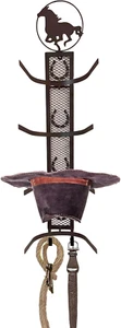 Rustic Western Country Metal Horse 4 Cowboy Hat Rack Wall Mounted/Over the Door - Picture 1 of 3