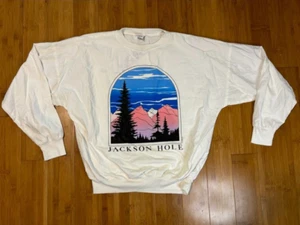 Vintage 90s/80s Jackson Hole Wyoming Pullover Long Sleeve Mens M - Picture 1 of 6