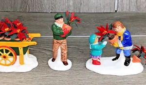 Dept 56 RETIRED Snow Village Poinsettias For Sale Set Of 3 Accessories - Picture 1 of 10